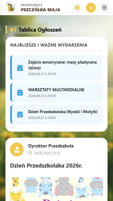 Pulpit rodzica w wersji mobilnej